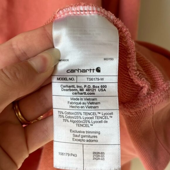 Carhartt Relaxed Fit Midweight French Terry Crewneck Sweatshirt Women's 2X - Picture 4 of 6